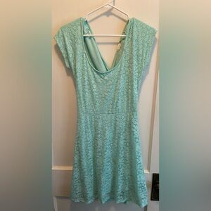 Light Blue Lace Open Back Dress Size Large
